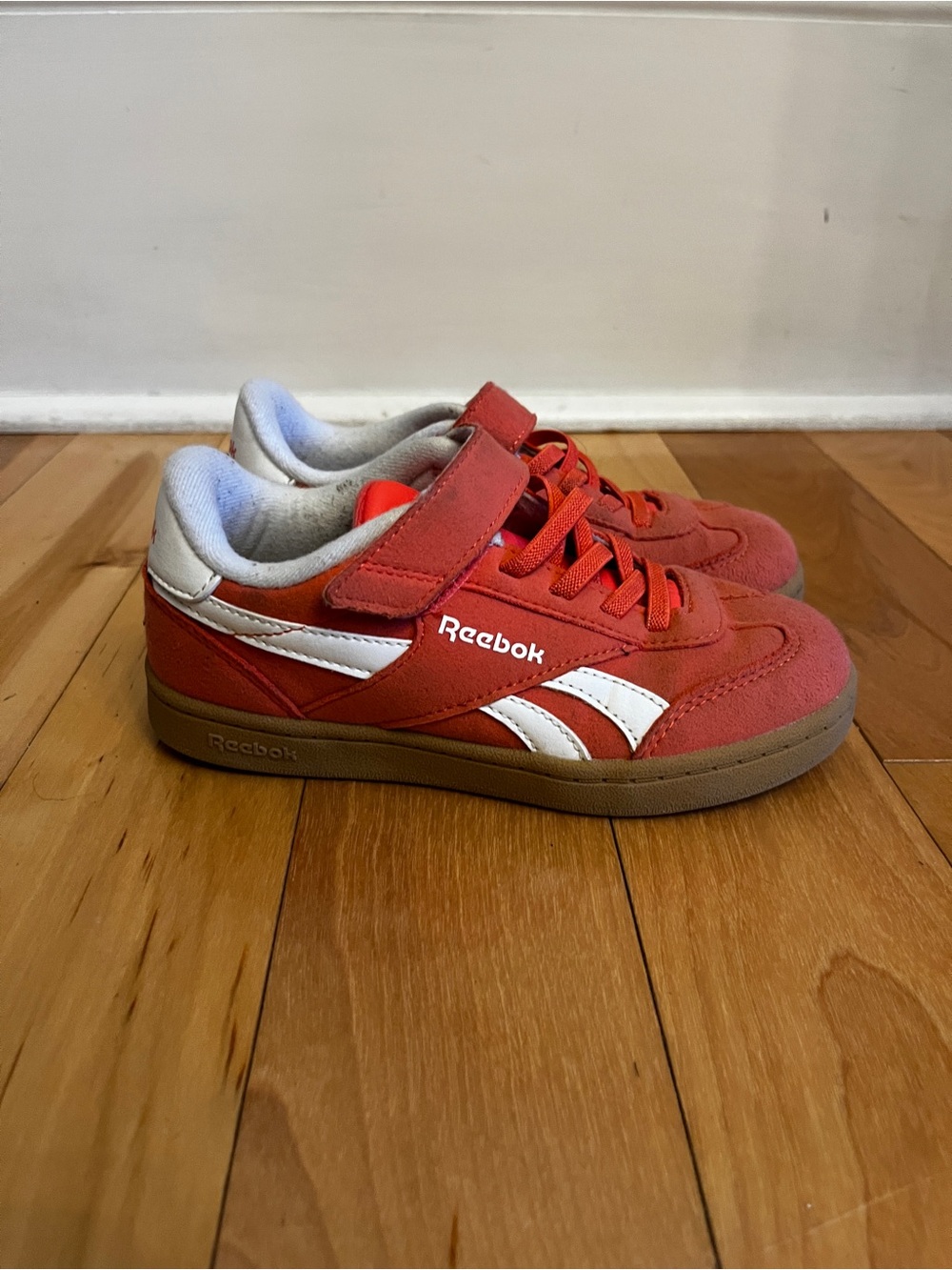 Pink Reebok running shoes size 12